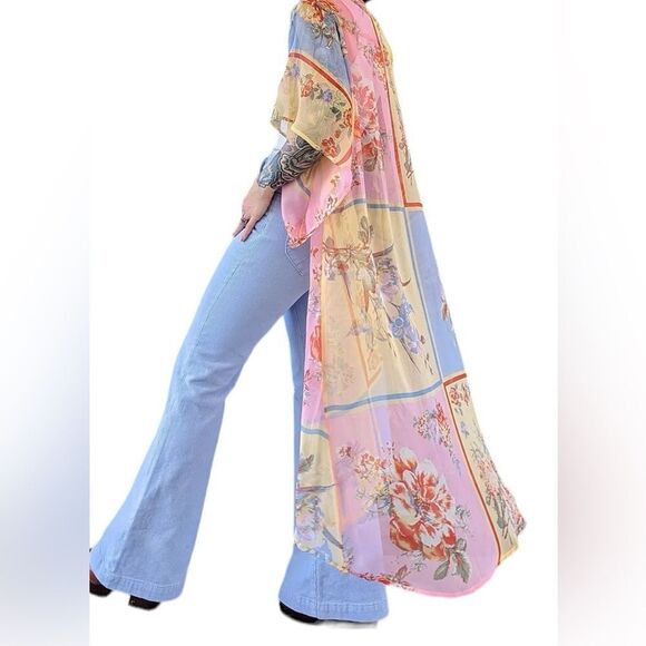 SUMMER BREEZE PASTEL KIMONO, M/L by BAND OF THE FREE - Picture 1 of 6